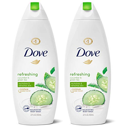 Dove Refreshing Body Wash Revitalizes and Refreshes Skin Cucumber and Green Tea Effectively Washes Away Bacteria While Nourishing Your Skin  22 oz  2 Count