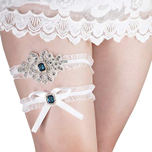 Lace Wedding Garter Rinestone Bridal Garter Tradition Vintage Garter Set Something Blue Garters for Wedding