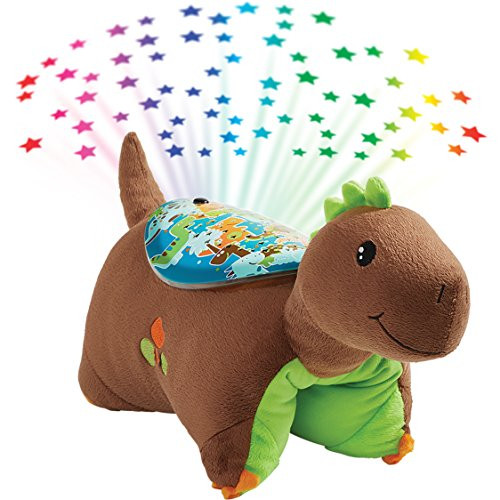 Pillow Pets Sleeptime Lites Brown Dinosaur Stuffed Animal Plush Night Light