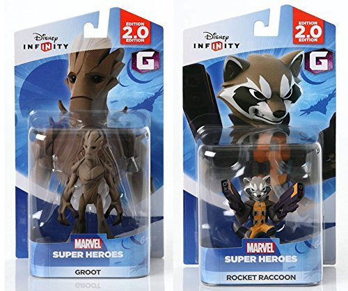Disney INFINITY Marvel Super Heroes (2.0 Edition) - Groot and Rocket Raccoon Figures from Guardians of the Galaxy Bundle by Disney Infinity