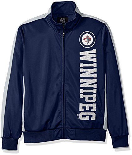 GIII For Her NHL Winnipeg Jets Women s Drop Back Track Jacket  Medium  Navy