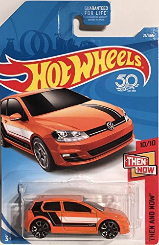 Hot Wheels 2018 50th Anniversary Then And Now Volkswagen Golf MK7 21-365  Orange