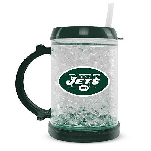 NFL New York Jets 8oz Junior Crystal Freezer Mug with Lid and Straw NFL New York Jets 8oz Junior Crystal Freezer Mug with Lid and Straw