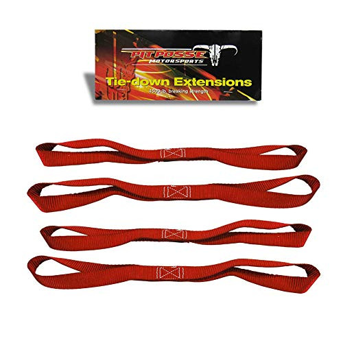 Pit Posse Soft Loop Tie Down Straps Set of 4 Red