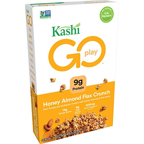 Kashi GO Honey Almond Flax Crunch Breakfast Cereal - Non-GMO Project Verified Project Verified Vegetarian Bulk Size 14 Oz Box Pack of 4 Boxes Kashi GO Honey Almond Flax Crunch Breakfast Cereal - Non-GMO Project Verified Project Verified Vegetarian Bulk Size 14 Oz Box Pack of 4 Boxes