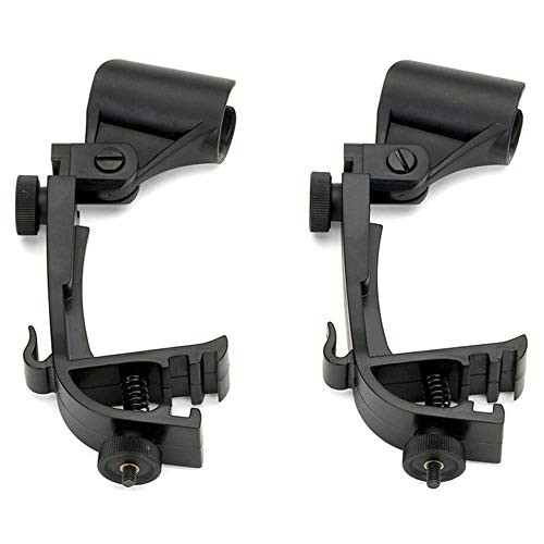 MUPOO Adjustable Drum Microphone Clips for Rim Snare Mount Clamp Holder Gear Studio  2PCS