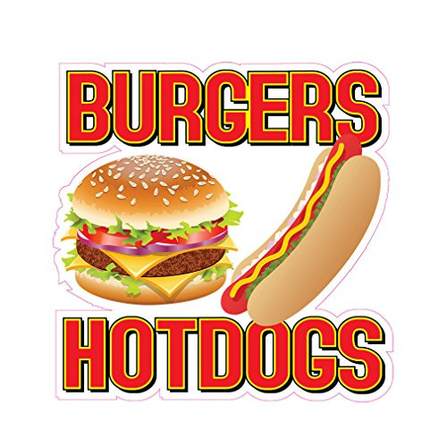 Burgers Hotdogs Concession Restaurant Food Truck Die-Cut Vinyl Sticker 10 inches