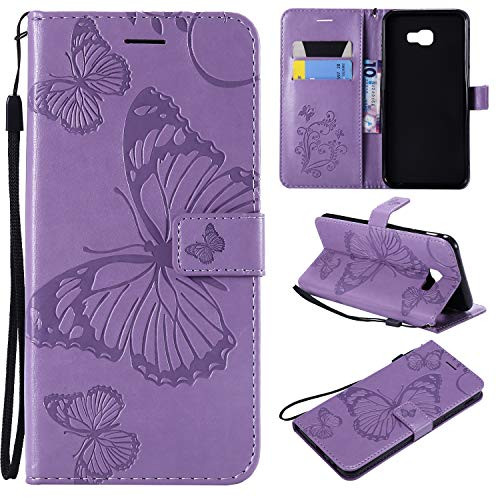Cmeka 3D Butterfly Wallet Case for Samsung Galaxy J4 Plus - J4 Prime- J4 Core- J4 Slim Flip Leather Protective Case Magnetic Closure Credit Card Slots Holder Kickstand Function Purple Cmeka 3D Butterfly Wallet Case for Samsung Galaxy J4 Plus - J4 Prime- J4 Core- J4 Slim Flip Leather Protective Case Magnetic Closure Credit Card Slots Holder Kickstand Function Purple