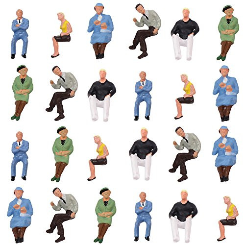P4802 24 pcs All Seated Figures O Gauge 1 50 Scale Painted People Model Railway New