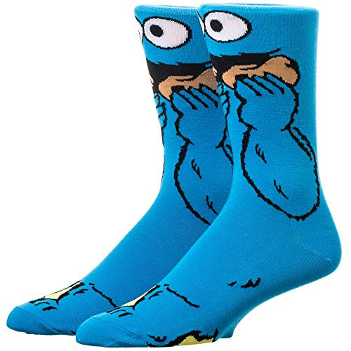 Sesame Street Cookie Monster 360-Degree Graphic Print Crew Socks