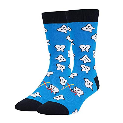 SOCKFUN Men s Teeth Socks Funny Crazy Medical Dental Tooth Dentist Hygienists Gift