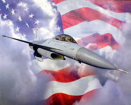 Aviation Wall Decor Military F-16A Falcon Fighting Jet Flag Art Print Poster 16x20