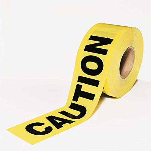 Caution Barricade Tape Roll 3 Wide x 328 Feet Long Bright Yellow Waterproof Hazard Barrier Construction Tape for Danger-Hazardous Areas
