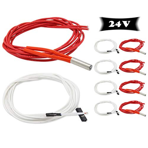 ENOMAKER 24V 40W 620 Ceramic Cartridge Heater and NTC Thermistor 100K 3950 for 3D Printer Creality Ender 3 Pack of 10pcs