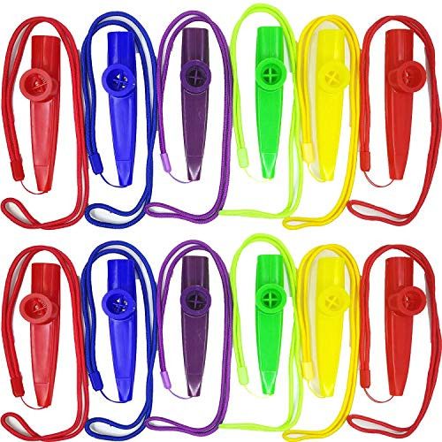 Fartime 12Pcs Plastic Kazoos With Lanyards With 20Pcs Kazoo Flute Diaphragms?Musical Instruments Good Gift for Kids A Good Companion for Ukulele Violin Guitar Piano Keyboard- Fartime 12Pcs Plastic Kazoos With Lanyards With 20Pcs Kazoo Flute Diaphragms?Musical Instruments Good Gift for Kids A Good Companion for Ukulele Violin Guitar Piano Keyboard-