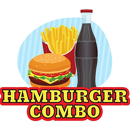 Hamburger Combo 12  Concession Decal Sign cart Trailer Stand Sticker Equipment