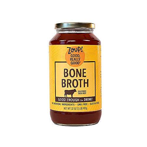 Beef Bone Broth by Zoup! - Gluten Free  Non GMO  Fat Free Beef Bone Broth 1-Pack