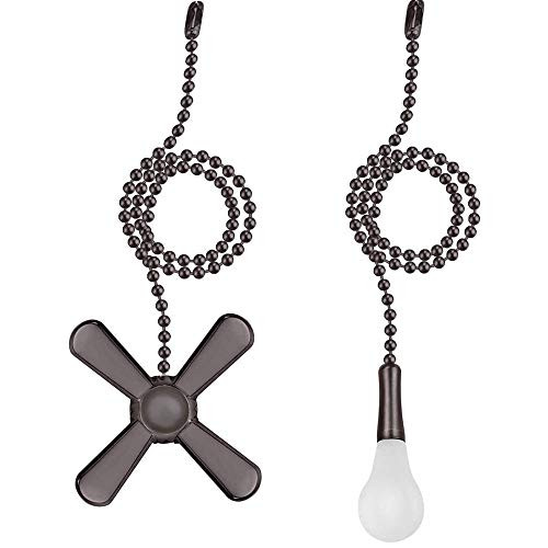 Ceiling Fan Pull Chain Extension Ornaments Chains with Decorative Light Bulb and Fan Cord 13-6 Inches Bronze Fan Pull Chain Set For Ceiling Light Lamp Fan ChainORB