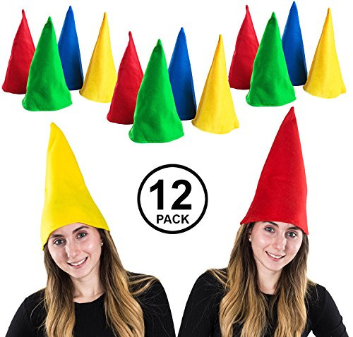 Gnome Hats - Set Of 12 Hats - Dwarf Hats - Dwarf Costume - Gnome Costume by Funny Party Hats