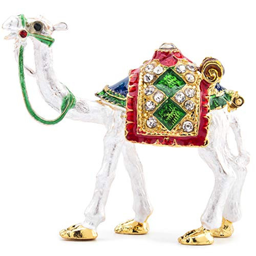 Crystal Camel Decoration Animal Figurines Hinged Cute Camel Trinket Jewelry Holder Boxes