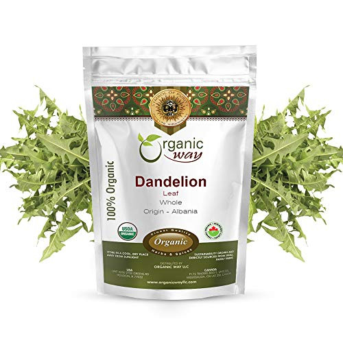 Organic Way Premium Dandelion Leaf Whole Taraxacum officinale - Healthy Digestion Organic Kosher Certified Raw Vegan Non GMO Gluten Free USDA Certified Origin - Albania 1-4 LBS Organic Way Premium Dandelion Leaf Whole Taraxacum officinale - Healthy Digestion Organic Kosher Certified Raw Vegan Non GMO Gluten Free USDA Certified Origin - Albania 1-4 LBS