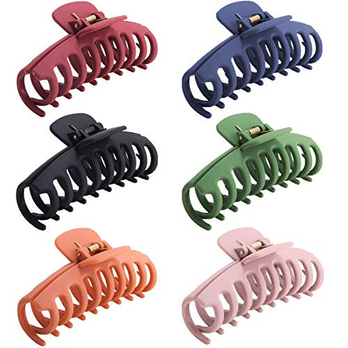 6 Pack Matte Hair Claw Clips 4-4 Inch Large Claw Clip for Women Nonslip Jaw Clips Strong Hold Jaw Hair Clips for Thick Thin Hair Jumbo Plastic Hair Clips Banana Hair Big Claws Clip 6 Pack Matte Hair Claw Clips 4-4 Inch Large Claw Clip for Women Nonslip Jaw Clips Strong Hold Jaw Hair Clips for Thick Thin Hair Jumbo Plastic Hair Clips Banana Hair Big Claws Clip