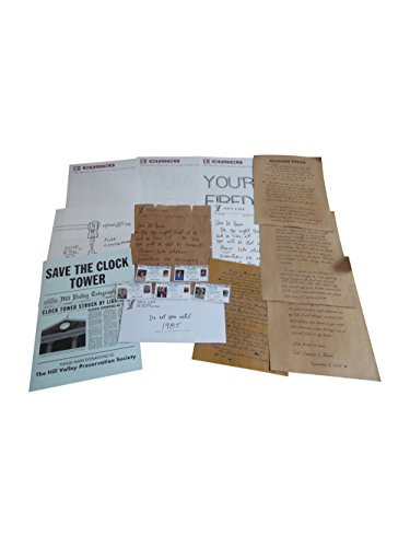 Back to the Future movie 17 item replica prop collection featuring Marty McFly, Doc Brown and Biff Tannen