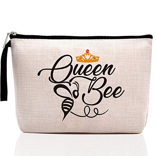 Queen Bee -Makeup Bag  Bumble Bee Inspirational Gift for Her  Beekeeper Gifts  Gift Gardener  Honeybee Gifts  Bee Bag  Honeybee Pouch Case