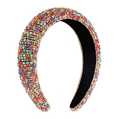 Velvet Padded Rhinestone Headbands Sparkling Bejewelled Hairband for Women Delicate Crystal Embellished Headbands Wide Accessory for Engagement Birthday Parties?Colorful? Velvet Padded Rhinestone Headbands Sparkling Bejewelled Hairband for Women Delicate Crystal Embellished Headbands Wide Accessory for Engagement Birthday Parties?Colorful?