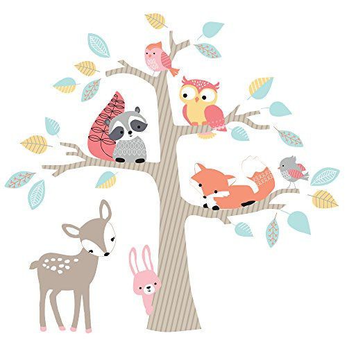 Lambs & Ivy Little Woodland Animals Tree Jumbo Wall Appliques, Brown Lambs & Ivy Little Woodland Animals Tree Jumbo Wall Appliques, Brown