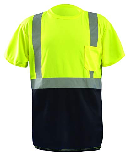OccuNomix - SSETPBK-YXL X-Large Hi-Viz Yellow Polyester Black Bottom T-Shirt
