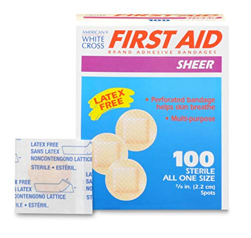 American White Cross - 29050 Soft Flexible Fabric Bandages  7-8  Spot Bandage  Box of 100