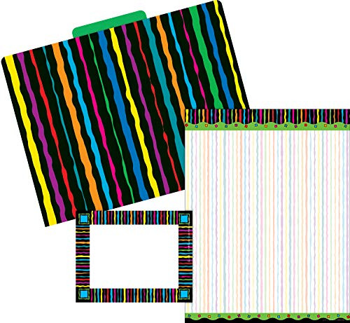 Barker Creek Get Organized Office Kit - Neon Stripe BC-0106