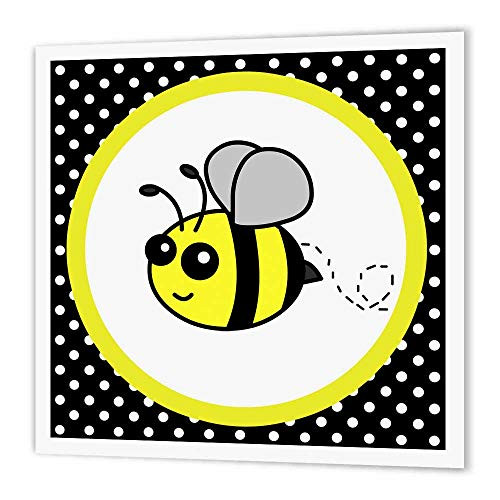 3dRose ht570782 Cute Yellow Bumble Bee on Black and White Polka Dots Iron on Heat Transfer for White Material 6 by 6-Inch 3dRose ht570782 Cute Yellow Bumble Bee on Black and White Polka Dots Iron on Heat Transfer for White Material 6 by 6-Inch