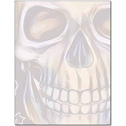 Grinning Skull Halloween Letterhead Laser   Inkjet Printer Paper 25 Pack