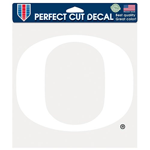 NCAA Oregon Ducks Perfect Cut White Decal  8 x 8-Inch