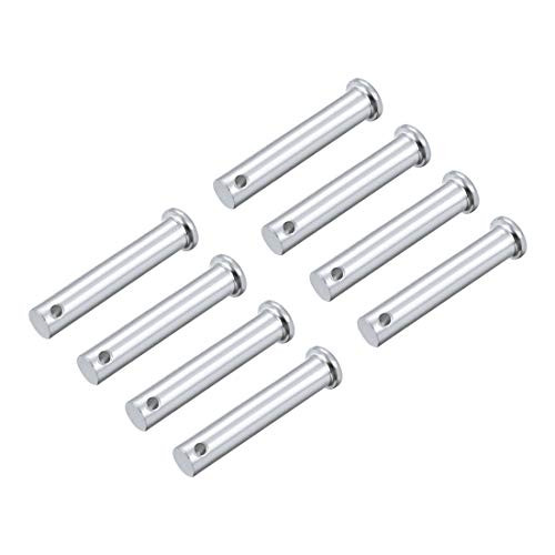 uxcell Single Hole Clevis Pins - 10mm X 55mm Flat Head Zinc-Plating Solid Steel Link Hinge Pin 8Pcs
