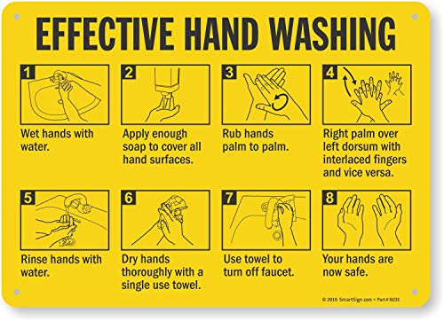 Effective Hand Washing  Sign by SmartSign   10  x 14  Plastic