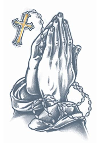 Tinsley Transfers Praying Hands Prison Tattoo