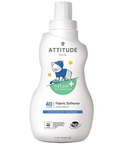 ATTITUDE Baby Fabric Softener  Hypoallergenic  Plant-based  Non-toxic  ECOLOGO Certified  Soothing Chamomile  33-8 Fluid Ounce  40 Loads