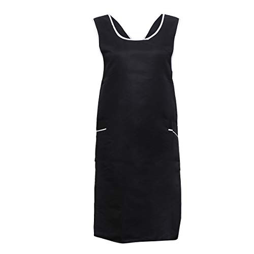 Frcolor Salon Apron Black Hair Cutting Apron Professional Hairdressing Barber Smock with Pockets