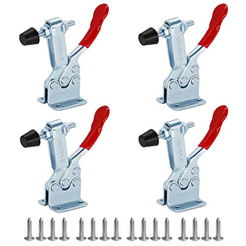 WOFTD Toggle Clamp Steel latch 220Lbs Toggle Clamp Latch Vertical Quick Release Toggle Clamp 201B 4-Pack