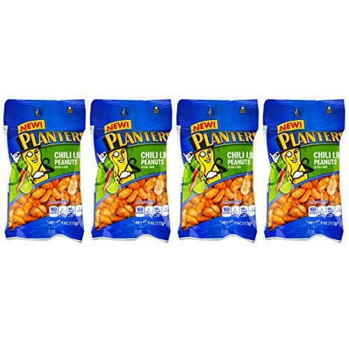 Planters Chili Lime Peanuts Bulk Pack - 4 Jumbo Individual Packs Bundle with Chili and Lime Flavored Peanuts Seasoning 16 Oz Total Planters Chili Lime Peanuts Bulk Pack - 4 Jumbo Individual Packs Bundle with Chili and Lime Flavored Peanuts Seasoning 16 Oz Total