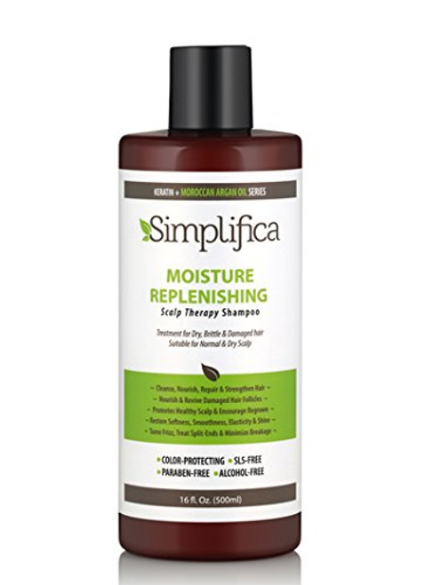 Keratin  Moroccan Oil Moisturizing Shampoo For Dry Hair 16 Oz- - Repair Brittle Damaged Hair  Gentle on Curly and Color Treated Hair - Sulfate Free For Men   Women