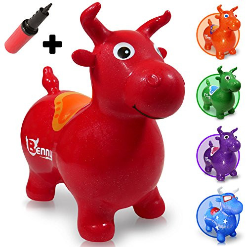 WALIKI TOYS Bouncy Horse Hopper, Pump Included (Benny the Jumping Bull Inflatable Hopping Animal, Riding Horse for Kids, Hoppy Horse, Ride-on Hopper Horse, Red, for Toddlers) WALIKI TOYS Bouncy Horse Hopper, Pump Included (Benny the Jumping Bull Inflatable Hopping Animal, Riding Horse for Kids, Hoppy Horse, Ride-on Hopper Horse, Red, for Toddlers)