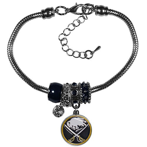 NHL Siskiyou Sports Womens Buffalo Sabres Euro Bead Bracelet One Size Team Color