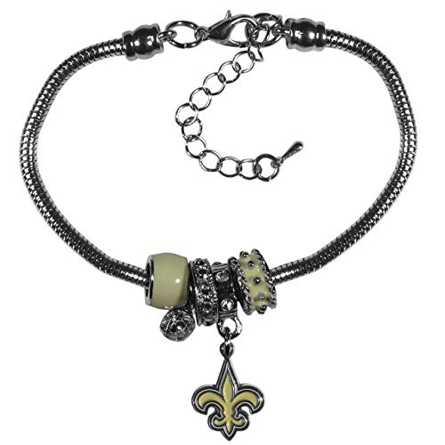 NFL Siskiyou Sports Womens New Orleans Saints Euro Bead Bracelet One Size Team Color NFL Siskiyou Sports Womens New Orleans Saints Euro Bead Bracelet One Size Team Color