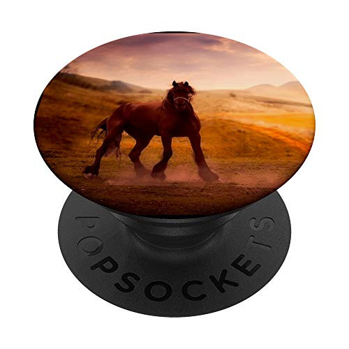 pony horse rider stallion animal desert sunset sunrise horse PopSockets Grip and Stand for Phones and Tablets