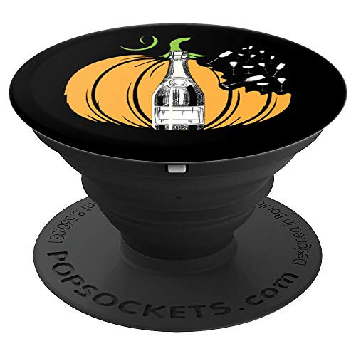 Wine Pumpkin Bottle Alcohol Drink Glass Cool Drinking Gifts PopSockets Grip and Stand for Phones and Tablets