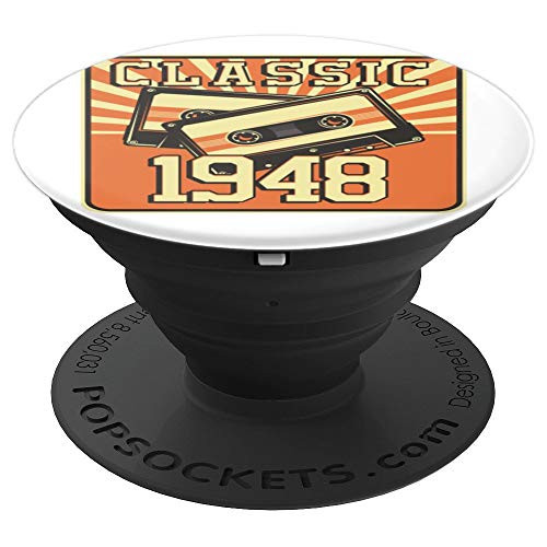 72 th Birthday Gift Classic Kasette Born In 1948 PopSockets Grip and Stand for Phones and Tablets